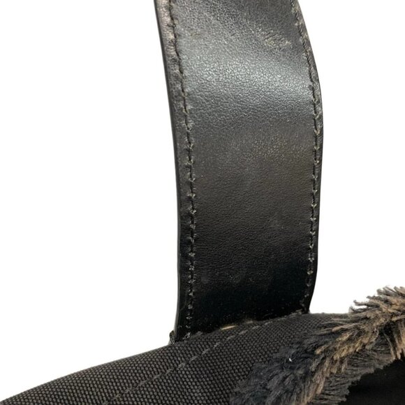 Auth CHRISTIAN LOUBOUTIN fringe bus - Black Red White Canvas Leather Tote Bag - Picture 10 of 15